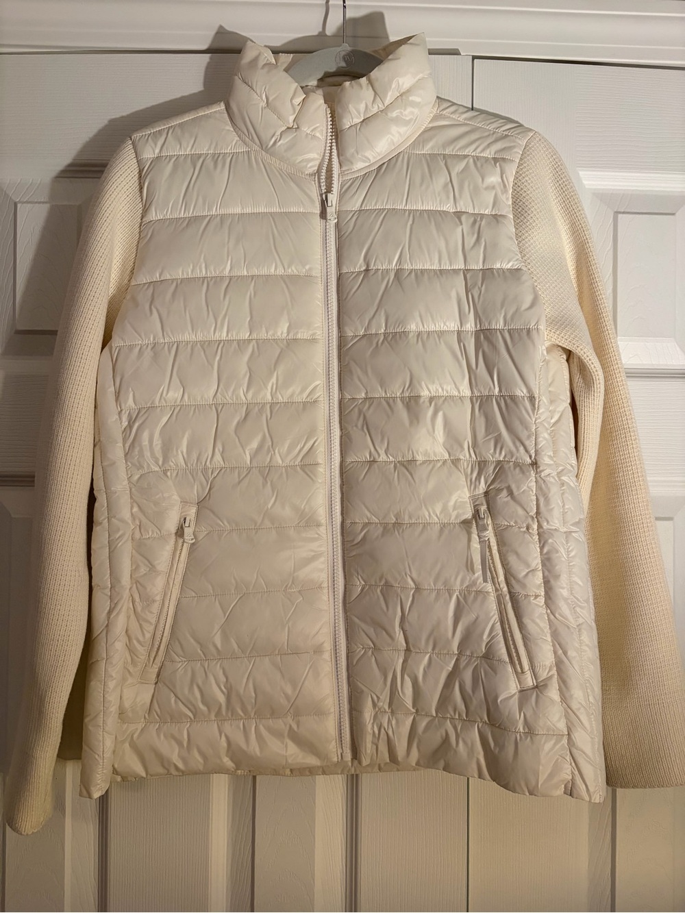 LOFT Lou & Grey Ivory Sweater Puffer Jacket XS